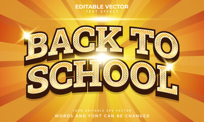 Back To School Editable Text Effect Eps Vector