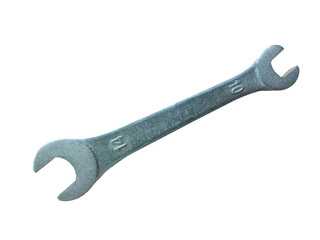 Wrench or spanner hardware tools isolated on white background closeup.