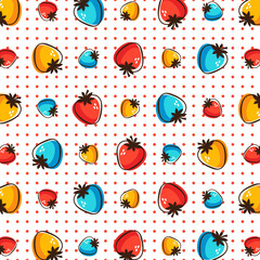 seamless pattern with strawberry in vector