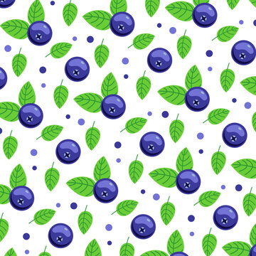 blueberries seamless pattern