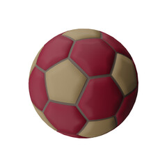 Fototapeta premium Maroon, gold and gray soccer ball on a transparent background