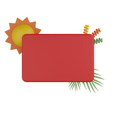 3d summer blank label