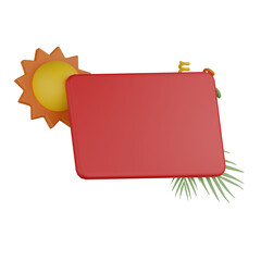 3d summer blank label