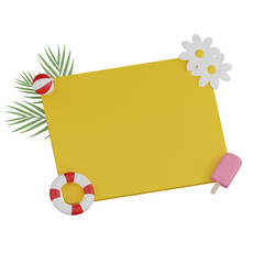 3d summer blank label