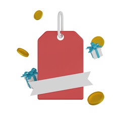 3d tag with percent off