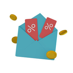 3d gift voucher in an envelope