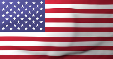 Fototapeta premium Waving United States Flag, 3d render.