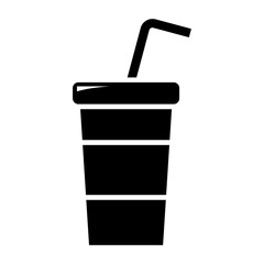 Soda cup with straw.