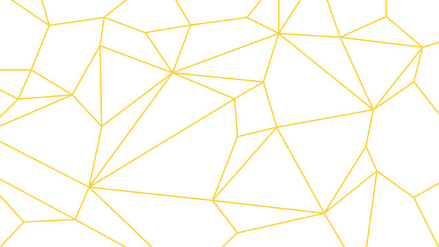 Yellow abstract diamond polygon lines geometry background template. Low poly linked graphic vector.