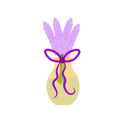 Purple flowers. Plant floral design. Vector illustration. stock image. 