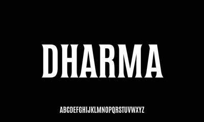 Dharma, luxury elegant and glamour font style, vector illustration.