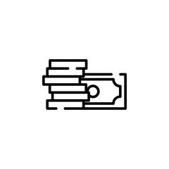Money, Cash, Wealth, Payment Dotted Line Icon Vector Illustration Logo Template. Suitable For Many Purposes.