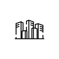 City, Town, Urban Dotted Line Icon Vector Illustration Logo Template. Suitable For Many Purposes.