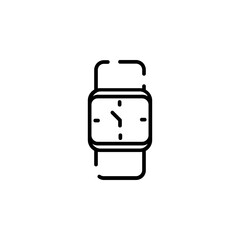 Watch, Wristwatch, Clock, Time Dotted Line Icon Vector Illustration Logo Template. Suitable For Many Purposes.