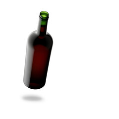 Mockup. Clean red wine bottle with screw cap isolated on white background. 3d illustration