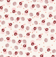 tiny floral and dots pattern for decoration and textiles. small motif for decoration and clothing fabrics © D&R studio