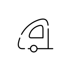 Caravan, Camper, Travel Dotted Line Icon Vector Illustration Logo Template. Suitable For Many Purposes.