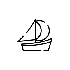 Ship, Boat, Sailboat Dotted Line Icon Vector Illustration Logo Template. Suitable For Many Purposes.