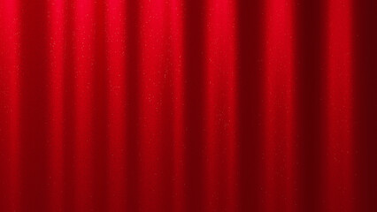 ラメ生地のように輝く赤色のカーテン（光線なし）