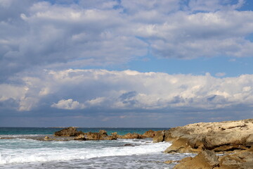 Fototapeta na wymiar Clouds in the sky over the Mediterranean Sea.