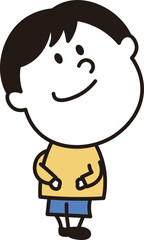 振り向いた子供のイラスト素材