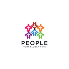 Fototapeta premium People logo icon vector image