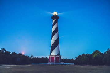 Cape Hatteras Lighthouse on Hatteras Island in the Outer Banks in the town of Buxton, North Carolina. © Chansak Joe A.