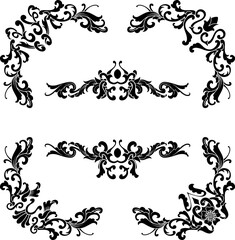 Decorative Ornament Vintage Baroque Decoration Floral Border Style Antique Art Retro