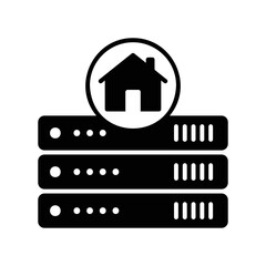 Home server icon in black solid style
