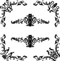 Decorative Ornament Vintage Baroque Decoration Floral Border Style Antique Art Retro