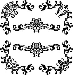 Decorative Ornament Vintage Baroque Decoration Floral Border Style Antique Art Retro