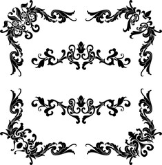 Decorative Ornament Vintage Baroque Decoration Floral Border Style Antique Art Retro