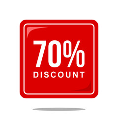 70% discount offer price sign, special offer symbol. Discount tag badge perfect design for shop and sale banners