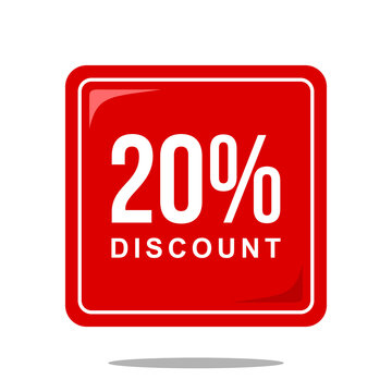 20% discount offer price sign, special offer symbol. Discount tag badge perfect design for shop and sale banners