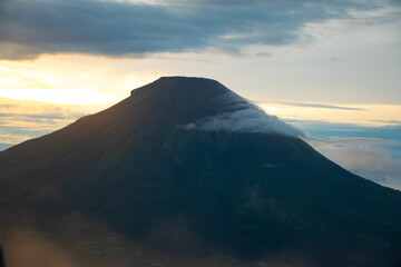 Sunrise at the peak of Si Kunir in the Dieng Plateau, Wonosobo, Central Java Indonesia
