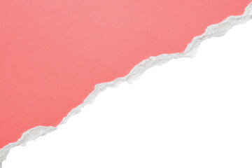 pink ripped paper torn edges strips isolated on white background