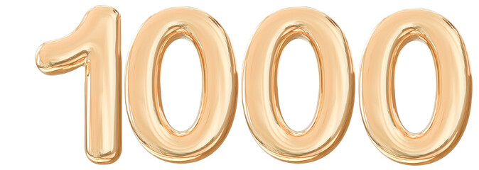 1000 followers number gold
