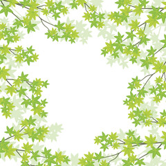 Obraz na płótnie Canvas Background frame illustration with green maple branches 