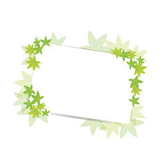 Background frame illustration with green maple leaves