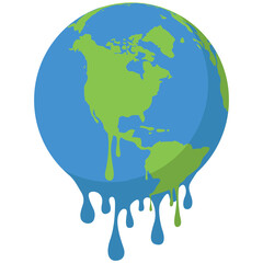 Global warming, melting earth.