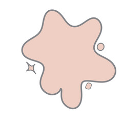 Abstract shape pink pastel blob and small element.