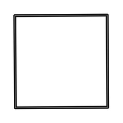 Black square frame element with line border png.