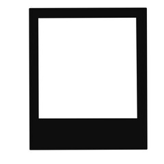 Black square frame element with line border png.