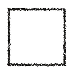 Black square frame element with line border png.