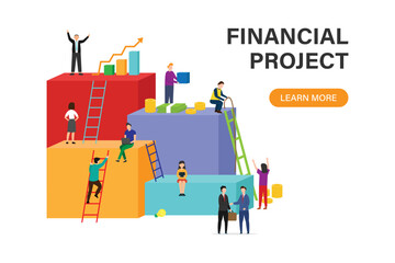 Financial project 2d vector illustration concept for banner, website, illustration, landing page, flyer, etc.
