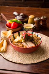 sopa seca, peruvian food, restaurant, food, meal, dish, meat, dinner, vegetable, plate, cuisine, salad, lunch, delicious, rice, chicken, gourmet, healthy, tomato, fried, sauce, vegetables, fresh, cook