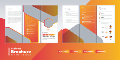 Corporate business tri-fold brochure template, Creative and Professional tri-fold brochure template. 