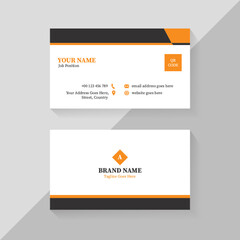 Black, White, and Yellow Unique Business Card Design Template
