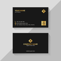 Golden Luxury Black Professional Business Card Template Design