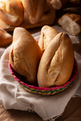 Bolillos. Traditional mexican bakery. White bread commonly used to accompany food and to prepare Mexican sandwiches called Tortas.